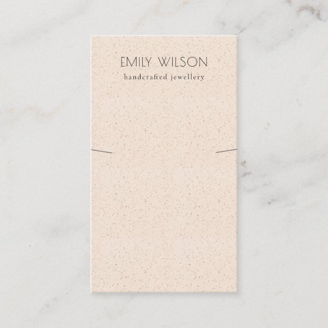 Blush Pink Ceramic Texture Necklace Band Display Business Card (Front)