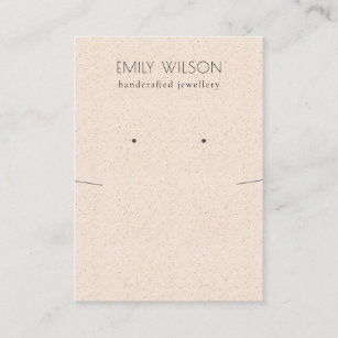 Blush Pink Ceramic Texture Necklace Earing Display Business Card