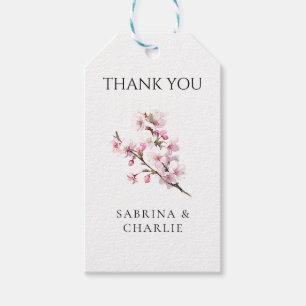 Blush Pink Cherry Blossom Elegant Floral Gift Tags