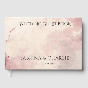 Blush Pink Cherry Blossom Elegant Floral Wedding  Guest Book