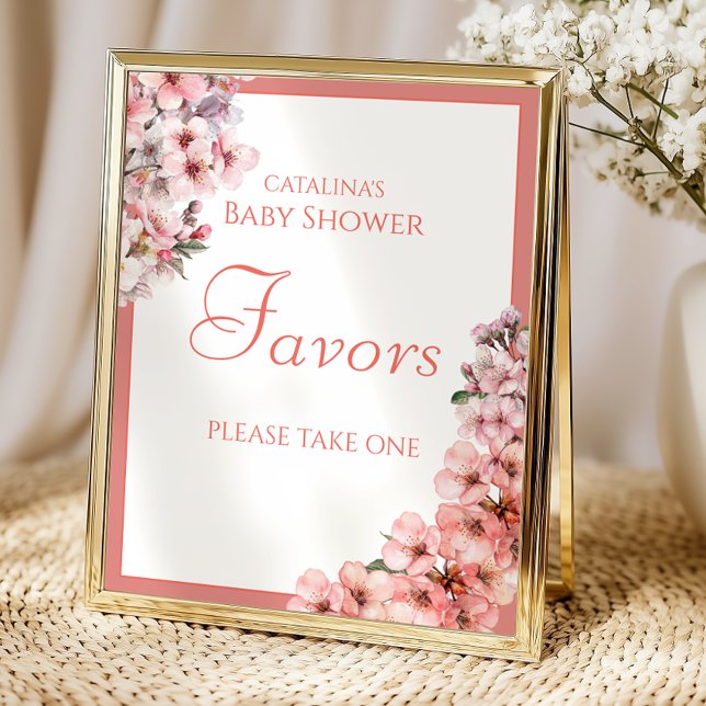 Blush Pink Cherry Blossom Favours Sign (Creator Uploaded)