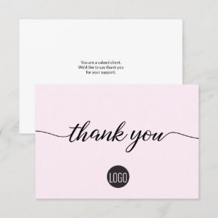 Blush pink chic Business Customer Appreciation Thank You Card