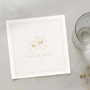Blush Pink Chic Faux Gold Wedding Napkin