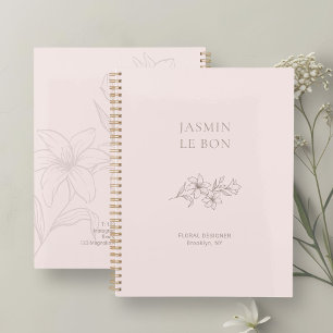 Blush Pink Chic Minimalist Floral Planner