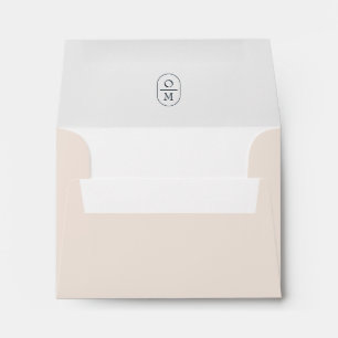 Blush Pink Chic Minimalist Monogram Wedding RSVP Envelope