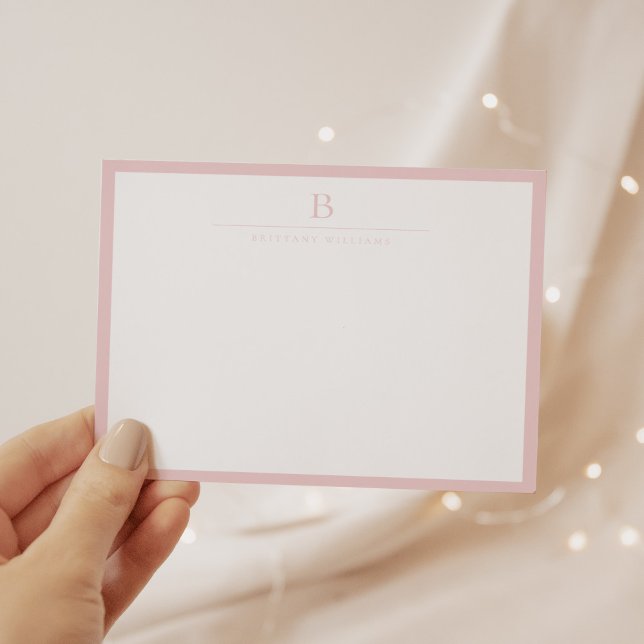 Blush Pink Chic Modern Stationery Classic  Card (Creator Uploaded)