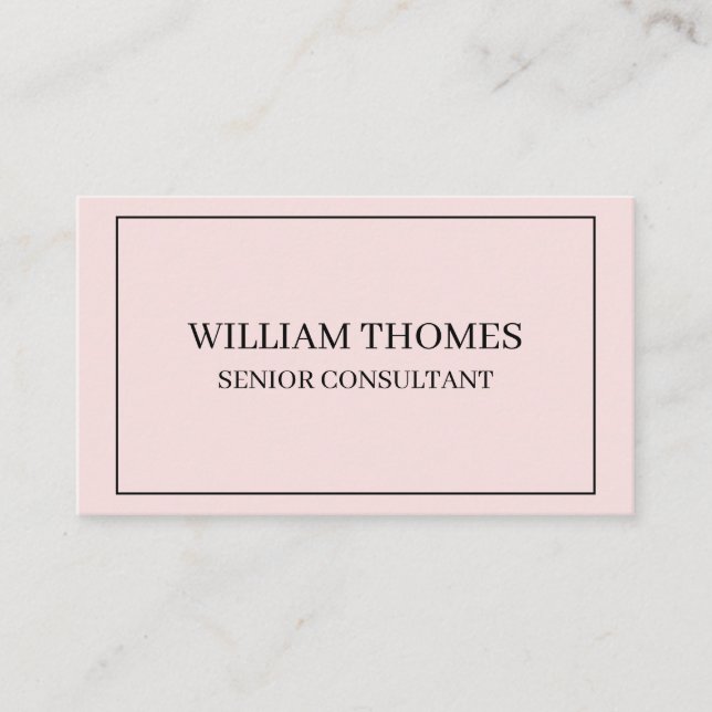 Blush Pink Chic Typography Business Style Card (Front)
