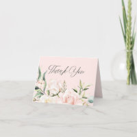 Blush pink chic watercolor flowers bridal shower