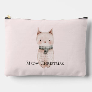Blush Pink Christmas Cat Accessory Pouch