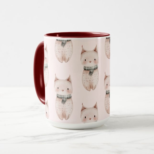 Blush Pink Christmas Cats Mug (Front Left)