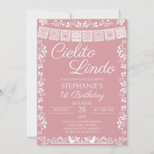 Blush Pink Cielito Lindo 1st Birthday Invitation