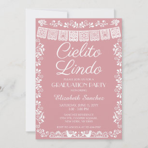 Blush pink Cielito Lindo Graduation Party Invitation