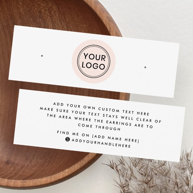 Blush pink circle logo stud earring display card (Blush pink circle logo stud earring display card)