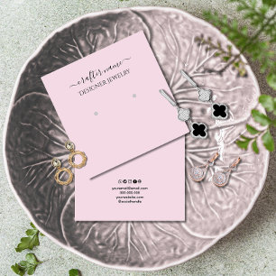 Blush Pink Classic and Chic Jewellery Display Car Square Business Card
