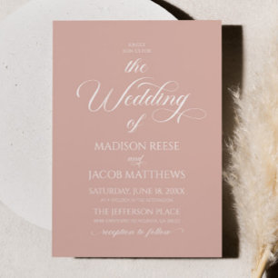 Blush Pink Classic Elegant Minimalist Wedding Invitation