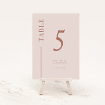 Blush Pink Clean Line Wedding Table Number<br><div class="desc">Simple and modern wedding table number featuring a line on the side. The colour is in blush pink.</div>
