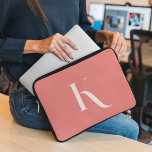 Blush Pink Clean Simple Monogram Initial Name  Laptop Sleeve<br><div class="desc">This laptop sleeve in a delicate blush pink hue features a unique and clean design with an initial monogram, adding a touch of individuality to your device. Its simplicity exudes elegance, offering both style and protection for your laptop. Embrace a chic and personalised accessory with this sleeve, combining sophistication and...</div>
