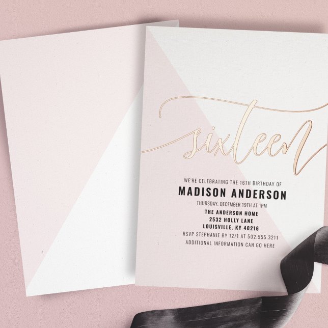 Blush Pink Colour Block Sweet 16 Birthday Party (Creator Uploaded)