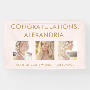 Blush Pink Congratulations Graduate Photo Banner