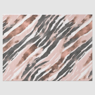 Blush Pink Copper Zebra Stripe Tissue Paper