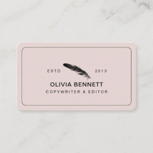 Blush Pink Copywriter Editor Proofreader Writer Business Card