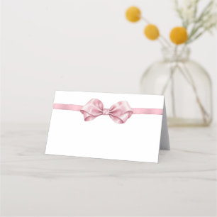 Blush Pink Coquette Bow Food Label or Place Card
