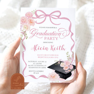Blush Pink Coquette Graduation Party invitation