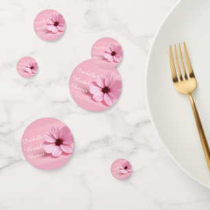 Blush Pink Cosmos Floral Personalized Bridal Party Confetti