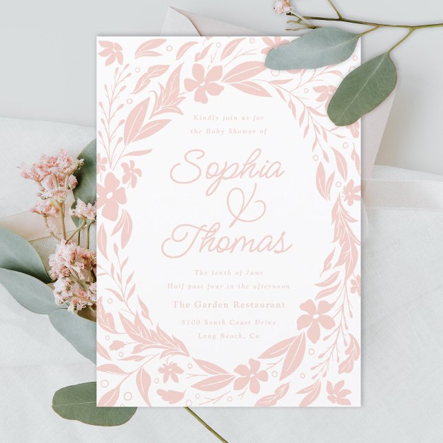 Blush Pink Couples Baby Shower Invitation (Creator Uploaded)