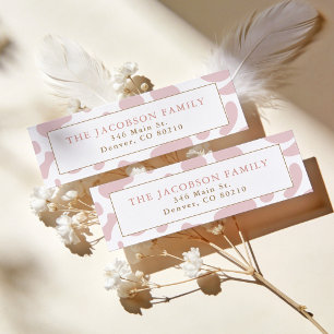 Blush Pink Cow Print Return Address