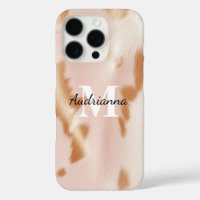Blush Pink Cowgirl Cowhide Monogram