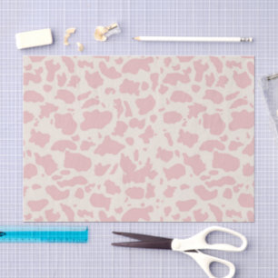Blush Pink Cream Aesthetic Cow Print Decoupage Tissue Paper