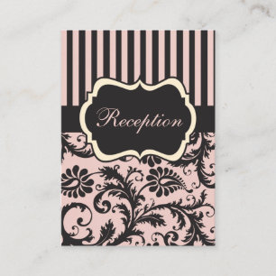 Blush PInk, Cream, Grey Damask Enclosure Card