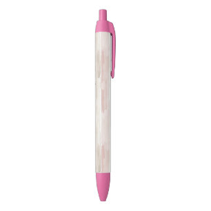 Blush Pink Cream Stripes Black Ink Pen