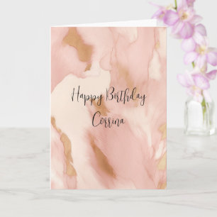 Blush Pink Cream White Gold Cowhide Card
