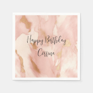 Blush Pink Cream White Gold Cowhide Napkin