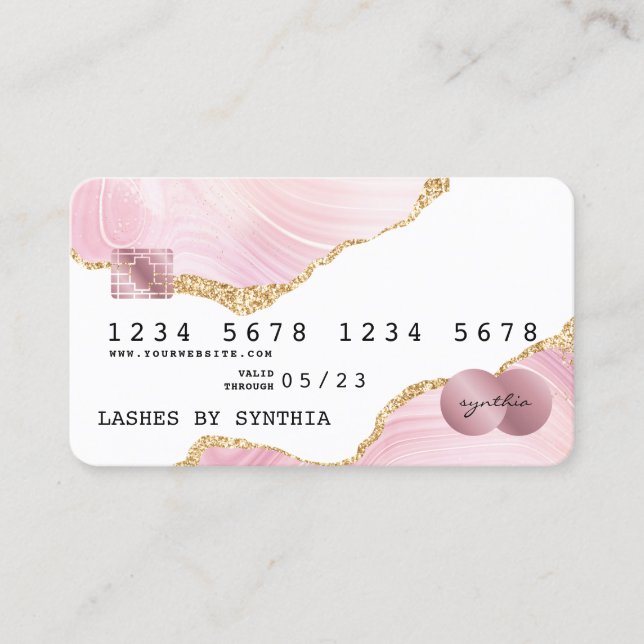 Blush Pink Credit Card add logo (Front)