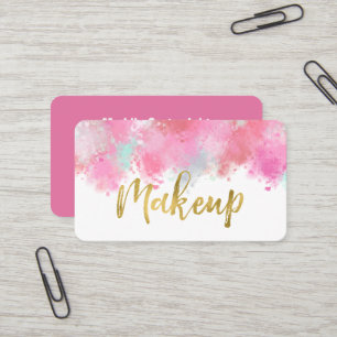 Blush Pink Crushed Makeup Business Card
