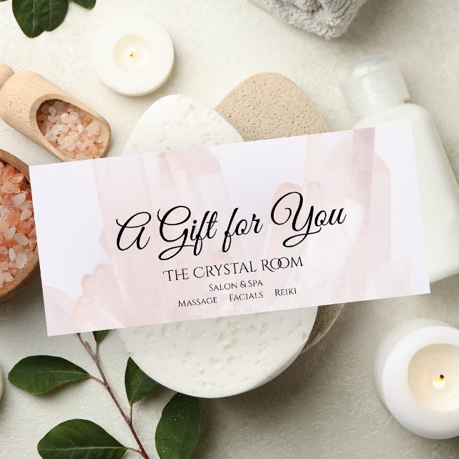 Blush Pink Crystals Spa Salon Gift Certificate (Creator Uploaded)