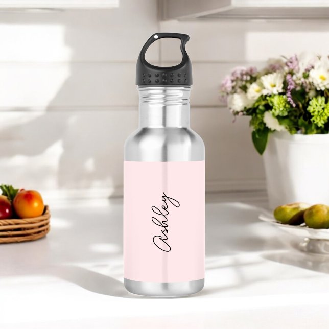 Blush Pink Cursive Text Elegant  532 Ml Water Bottle (Creator Uploaded)