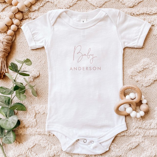 Blush Pink Custom Baby Name Bodysuit (Creator Uploaded)