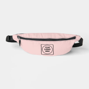 Blush Pink Custom Business Logo Professional Bum Bags
