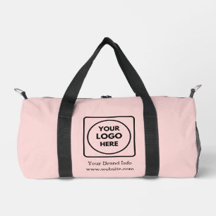 Blush Pink Custom Business Logo Professional Duffle Bag