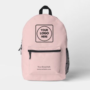 Blush Pink Custom Business Logo Professional Printed Backpack