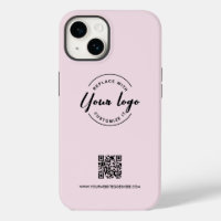 Blush Pink Custom Business Logo Website QR code