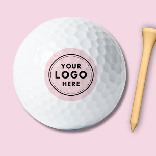 Blush Pink Custom Logo Business Branding Golf Balls
