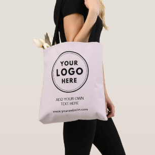 Blush Pink Custom Logo Business Branding Tote Bag