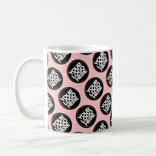 Blush pink Custom logo business pattern employee Coffee Mug
