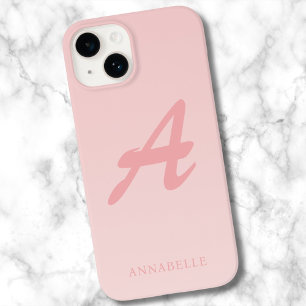 Blush Pink Custom Monogram Name  Case-Mate iPhone 14 Case