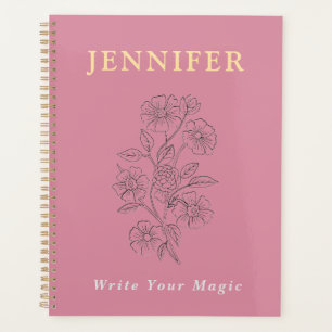 Blush Pink Custom Name Notebook – Sweet & Soft Planner